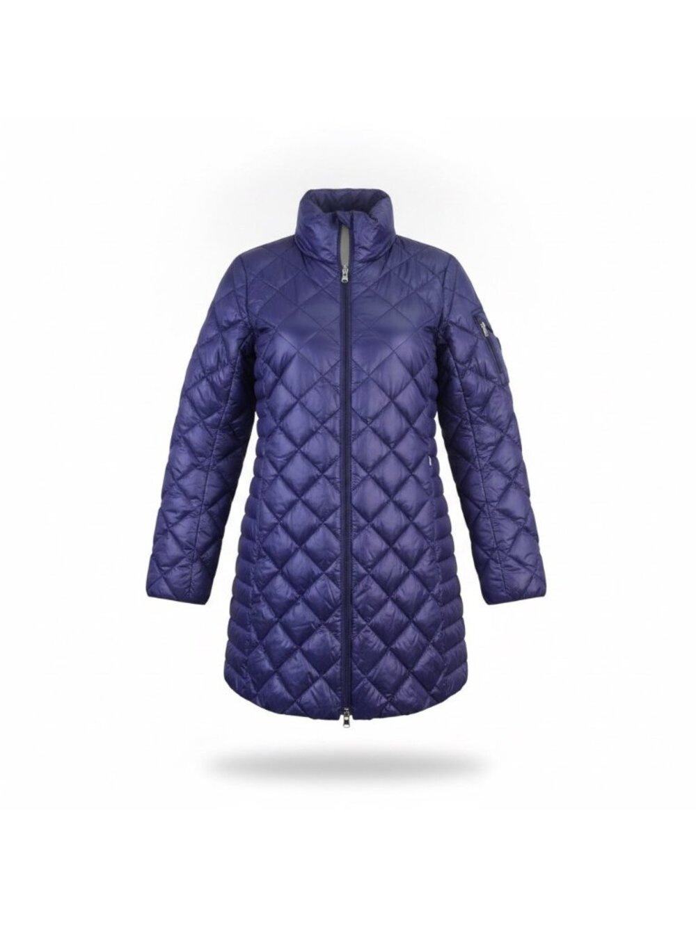 Lauren Ralph Lauren Womens Navy Quilted Down Coat Lightweight Full Zip Size L
